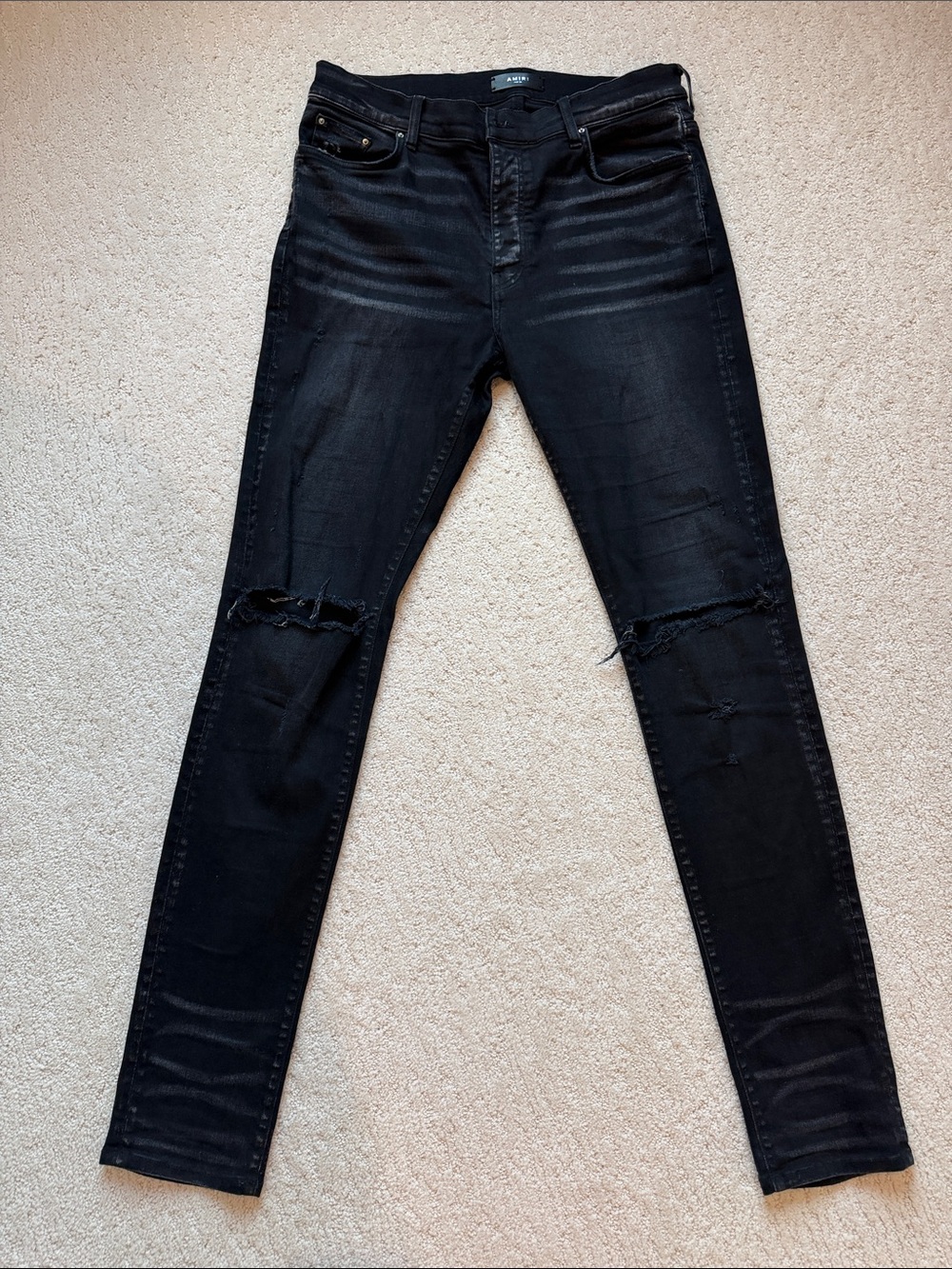 AMIRI Black Men's Skinny Ripped Jeans
